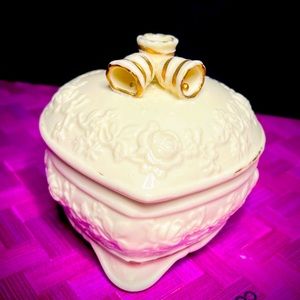 Vintage Porcelain Wedding Bells trinket box